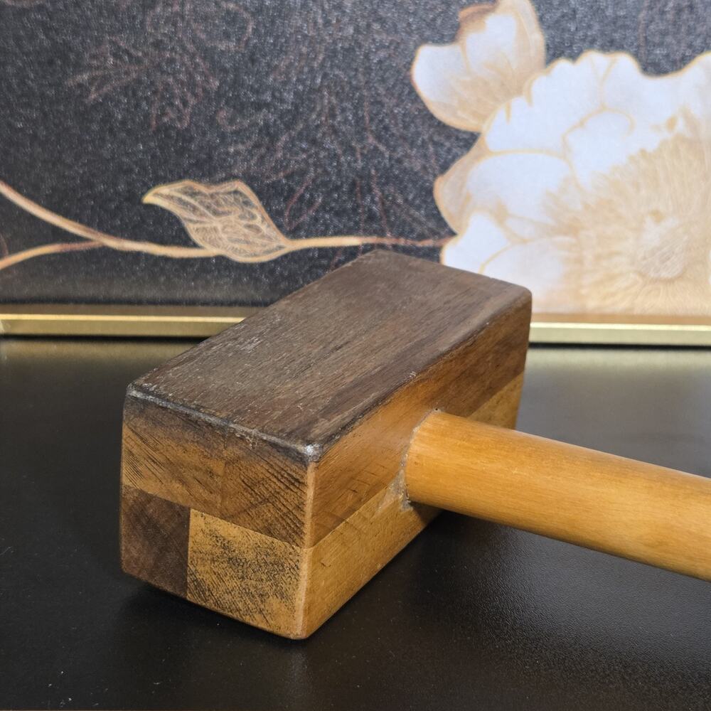 Antique Wooden Carpenter's Mallet 13" Primitive Created By World War 1 Veterans